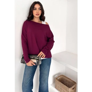 Açık Omuz Detaylı Atletli Salaş Bluz