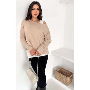 Açık Omuz Detaylı Atletli Salaş Bluz