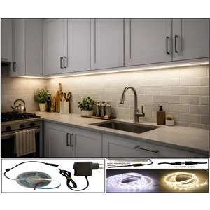 Mutfak Dolabı Altı 3 Metre Gün Işığı Şerit LED 12V Adaptör Aç Kapa (On-Off) Anahtarlı