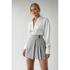 Yüksek Bel Pileli Etek