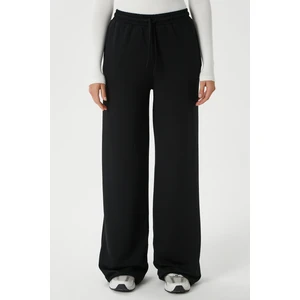 Kadın Modal Select Geniş Paça Siyah Eşofman Altı