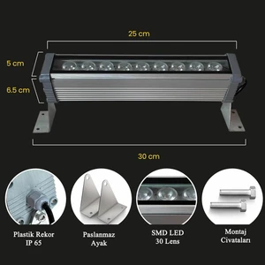 Ledzen 30 cm  9 W Wallwasher( Duvar Boyama)