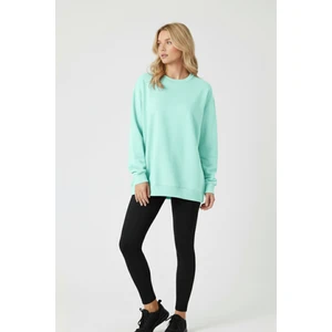 Baskısız Basic Oversize Bisiklet Yaka Şardonlu Unisex Rahat Kalıp Sweatshirt