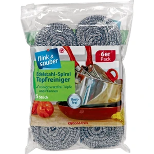 Flink & Sauber Tel Ovucu Spiral Tencere İçin Çelik 6'lı