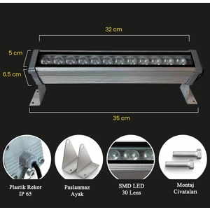 Ledzen 40 cm 12 W Wallwasher( Duvar Boyama)