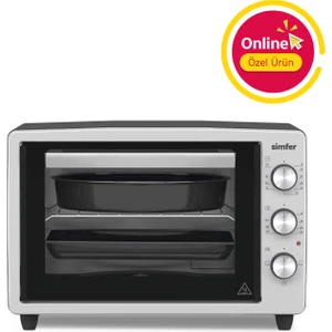 3426 İnox Gri 34 LT Statik Mini/Midi Fırın - 4 Fonksiyon, Programlanabilir Pişirme & Isı Kontrol