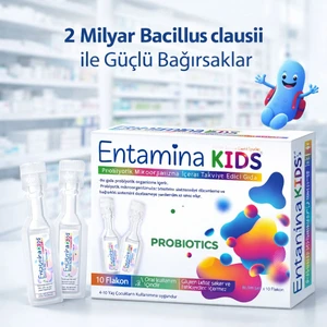 Entatmina Kids Probiyotik Takviye Edici Gıda - 10 Flakon, 2 Milyar Bacillus Clausii Sporu İçerir, Türkiye Menşeli