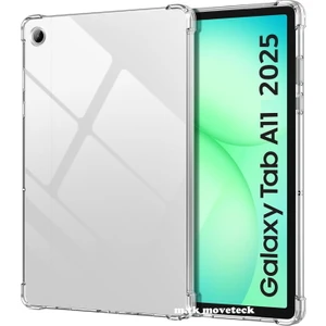 M.TK Moveteck Samsung Galaxy Tab A11 8.7 Inç 2025 Tablet Kılıfı Köşe Korumalı Antişok Şeffaf Silikon Kapak SM-X130 X133 X135