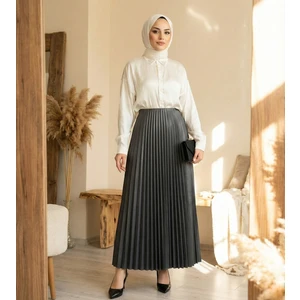 Bel Lastikli Pileli Tesettür Etek