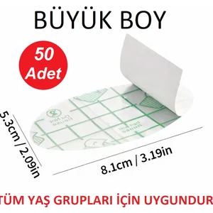 Tekno İstanbul  50'li Su Geçirmez Yapışkanlı Kulak Koruyucu Tek Kullanımlık Su Geçirmez Bant Yüzme Duş Kuaför Bantı