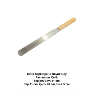 Tahta Saplı Spatül Büyük Boy Paslanmaz