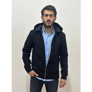 Erkek Triko Kombinli Garni Kapitone Kapüşonlu Mont