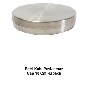 Petri Kabı Paslanmaz Çap 10 Cm Kapaklı