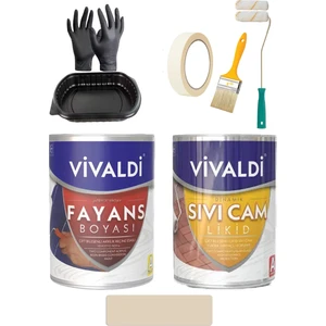 Fayans Boyası Seti Sıvı Cam ve Uygulama Seti Tezgah,mermer,banyo,mutfak Boyama Seti 1 Lt