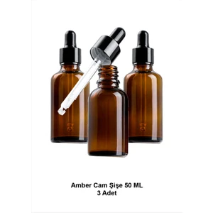 Amber Cam Şişe 50 ml - 3 Adet