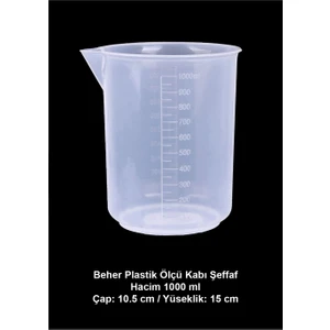 Beher Plastik 1000 ml / Ölçü Kabı Şeffaf