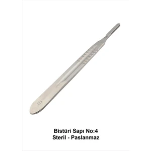 Bıstüri Sapı No:4 / Steril Sap Paslanmaz - 1 Adet