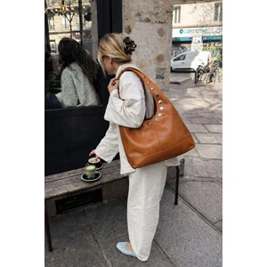 Volare Bags Zımba Detaylı Yumuşak Deri Omuz Çantası