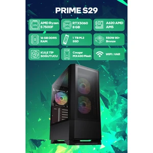 Game Garaj Prime S29 Amd Ryzen 5 7500F 16GB Ram 1tb SSD RTX5060 Freedos Oyuncu Oem Paket