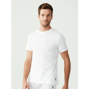 U.S. Polo Assn. Erkek Beyaz 2 Li Yuvarlak Yaka Atlet