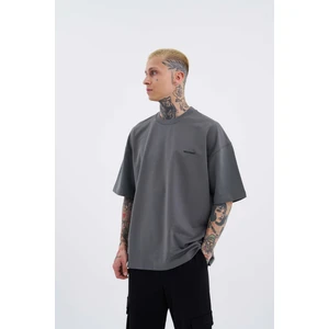 Erkek Basic Pamuklu Oversize Tişört Duman