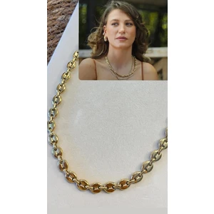 Kararmayan Çelik Gold Serenay Kolye