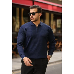 Erkek Selanik Örme Yakalı Uzun Kollu Triko