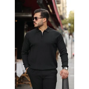 Erkek Selanik Örme Yakalı Uzun Kollu Triko