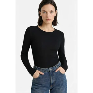 Slim Fit Basic Fitilli Kaşkorse Uzun Kollu Tişört E5767AX26SP