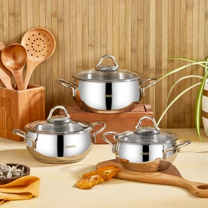 Stone 6 Parça Paslanmaz Çelik Derin Tencere Seti