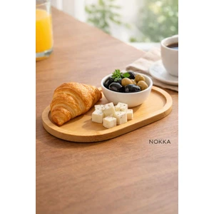 Bambu Sunumluk, Oval Tabak ,yağdanlık Altı 12X24 cm
