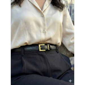 Bombeli Yazılı Tokalı Köprülü Kadın Kemer, Pantolon Kemeri, Ceket Kemeri, Elbise Kemeri, Gömlek Kemeri