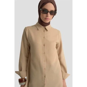 Keten Basic Gömlek 25Y3726 Camel