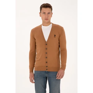 U.S. Polo Assn. Erkek Camel Basic Triko Hırka 50313702-VR233
