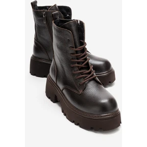 Loreta Kahve  Deri Kadın Postal Bot