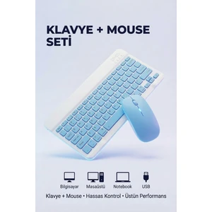 Tablet ve Bilgisayar Için Kablosuz Bluetooth Klavye ve Mouse Seti