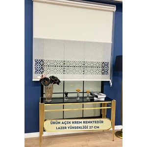 Volper Mekanik  VP1020 Çift Mekanizmalı Lazer Kesim Tül ve Stor Perde Açık Krem Renk