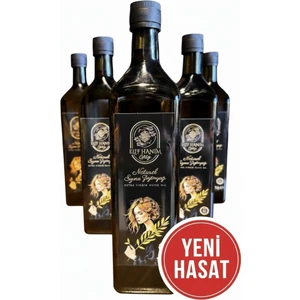 Elif Hanım Çiftliği %0,2 asit oranı Soğuk Sıkım Naturel Sızma Zeytinyağı 1000ML KOYU RENK CAM ŞİŞE