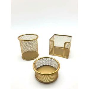 Drt Altın Metal Perfore 3'lü Masaüstü Seti