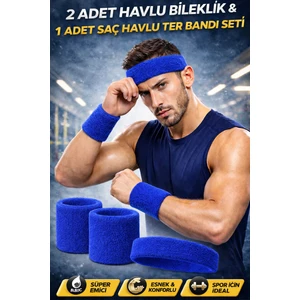 444 Marka Havlu Ter Kafa Sporcu Saç Bandı ve 2 Adet Havlu Bileklik Fitness Futbol Yoga Saç Bandı ve Bilekliği