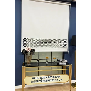 Volper Mekanik LZR305 İthal Mat Kalın Kumaşlı Lazer Kesim Stor Perde (Kırık Beyaz)