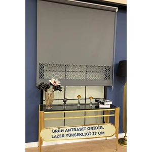 Volper Mekanik LZR305 İthal Mat Kalın Kumaşlı Lazer Kesim Stor Perde (Antrasit Gri)