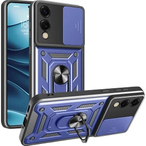 Royal Case Samsung Galaxy S25 Edge Kılıf Tam Koruma Sağlayan Kamera Sürgülü Sert Silikon Kapak Ryc/pars Yüzüklü