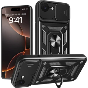 Royal Case iPhone 16E Kılıf Tam Koruma Sağlayan Kamera Sürgülü Sert Silikon Kapak Ryc/pars Yüzüklü