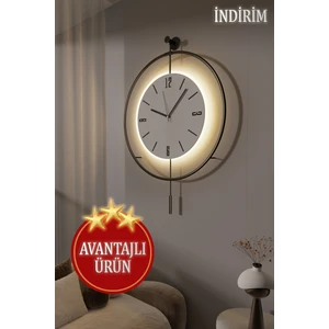 MetaQuartz Aksesuar (Büyük Boy - 50*75 cm) Black fred (Pilli LED )  (Quartz Mekanizmali) - Metal Duvar Saati