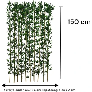 150 cm Yapay Bambu Dogal Govde Yogun Yaprak