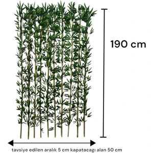 180 cm Yapay Bambu Dogal Govde Yogun Yaprak