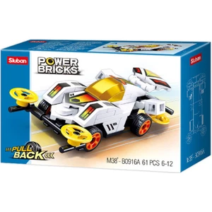 Power Bricks Beyaz Spor Araba 61 Parça B0916A