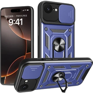 Royal Case iPhone 16E Kılıf Tam Koruma Sağlayan Kamera Sürgülü Sert Silikon Kapak Ryc/pars Yüzüklü