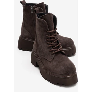 Loreta Kahverengi Süet Hakiki Deri Kadın Postal Bot